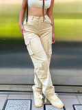 Women's Autumn High Street Wide Leg Cargo Denim Pants