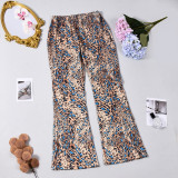 Women's Printed Trendy Stretch Bell Bottom Tapered Pants