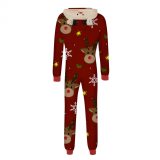 Christmas Family Wear Hooded Printed Casual Jumpsuit Loungewear