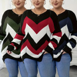 Women's Fashion Knitting Striped Sweater