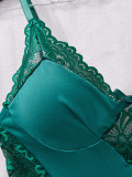Christmas Women V-Neck Lace Camisole Nightgown Sexy Lingerie Two-Piece Set