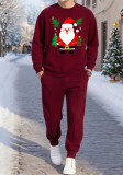 Men's Christmas Printed Top and Pant Two-Piece Set