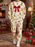 Men's Christmas Printed Top and Pant Two-Piece Set