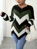 Women's Fashion Knitting Striped Sweater