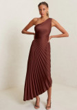 Women Sexy One-Shoulder Ruched Dress