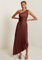 Women Sexy One-Shoulder Ruched Dress