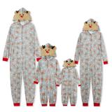 Christmas Family Wear Hooded Printed Jumpsuit Loungewear