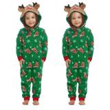 Christmas Family Wear Hooded Printed Jumpsuit Loungewear