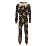 Christmas Family Wear Hooded Printed Casual Jumpsuit Loungewear