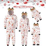 Christmas Family Wear Hooded Printed Casual Jumpsuit Loungewear