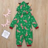 Christmas Family Wear Hooded Printed Jumpsuit Loungewear