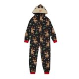 Christmas Family Wear Hooded Printed Casual Jumpsuit Loungewear