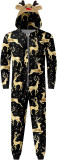 Christmas Family Wear Hooded Printed Casual Jumpsuit Loungewear