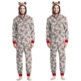 Christmas Family Wear Hooded Printed Jumpsuit Loungewear