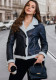 Winter Women's Plush Turndown Collar Pu Leather Fur Coat