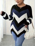 Women's Fashion Knitting Striped Sweater