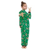 Christmas Autumn & Winter Family Wear Hooded Printed Jumpsuit