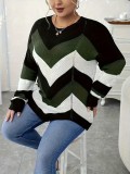 Women's Fashion Knitting Striped Sweater