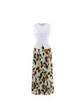 Women's Casual Elegant Holidays Vest Top and Pleated Skirt Set