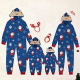 Christmas Family Wear Hooded Printed Casual Jumpsuit Loungewear