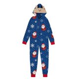 Christmas Family Wear Hooded Printed Casual Jumpsuit Loungewear