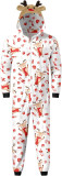 Christmas Family Wear Hooded Printed Casual Jumpsuit Loungewear