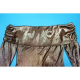 Women's Sexy Off Shoulder Slim Fit Long Sleeve Glossy Long Dress