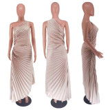 Women Sexy One-Shoulder Ruched Dress