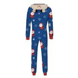 Christmas Family Wear Hooded Printed Casual Jumpsuit Loungewear