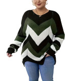 Women's Fashion Knitting Striped Sweater