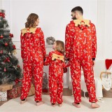 Christmas Autumn & Winter Family Wear Hooded Printed Jumpsuit