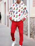 Men's Christmas Printed Top and Pant Two-Piece Set