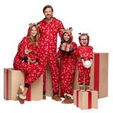 Christmas Family Wear Hooded Printed Jumpsuit Loungewear