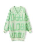 Autumn Winter Women's Towel Embroidered Letter Loose Knitting Cardigan