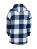 Women's Fashion Plaid Loose Hooded Coat