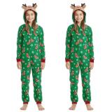 Christmas Family Wear Hooded Printed Jumpsuit Loungewear