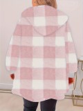Women's Fashion Plaid Loose Hooded Coat