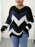 Women's Fashion Knitting Striped Sweater
