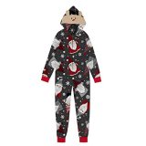 Christmas Family Wear Hooded Printed Casual Jumpsuit Loungewear