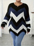Women's Fashion Knitting Striped Sweater