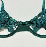 Christmas Women Hollow-Out Lace Sexy Lingerie Two-Piece Set