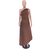Women Sexy One-Shoulder Ruched Dress