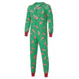 Christmas Family Wear Hooded Printed Jumpsuit Loungewear