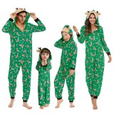 Christmas Autumn & Winter Family Wear Hooded Printed Jumpsuit