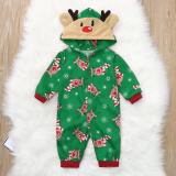Christmas Family Wear Hooded Printed Jumpsuit Loungewear