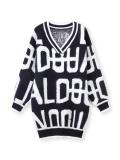 Autumn Winter Women's Towel Embroidered Letter Loose Knitting Cardigan