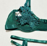 Christmas Women Hollow-Out Lace Sexy Lingerie Two-Piece Set