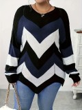 Women's Fashion Knitting Striped Sweater