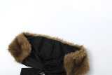 Autumn Winter Women's Style Sexy Fur Collar Patchwork Off Shoulder Crop Pants Set