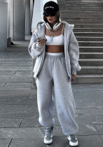 Women Solid Hoodies and Cuffed Pants Two-Piece Set Women Solid Hoodies and Cuffed Pants Two-Piece Set